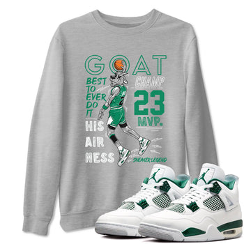 AJ4 Oxidized Green shirts to match jordans MVP Goat sneaker match tees Air Jordan 4 Oxidized Green SNRT Sneaker Tees streetwear brand Heather Grey 1 unisex cotton tee