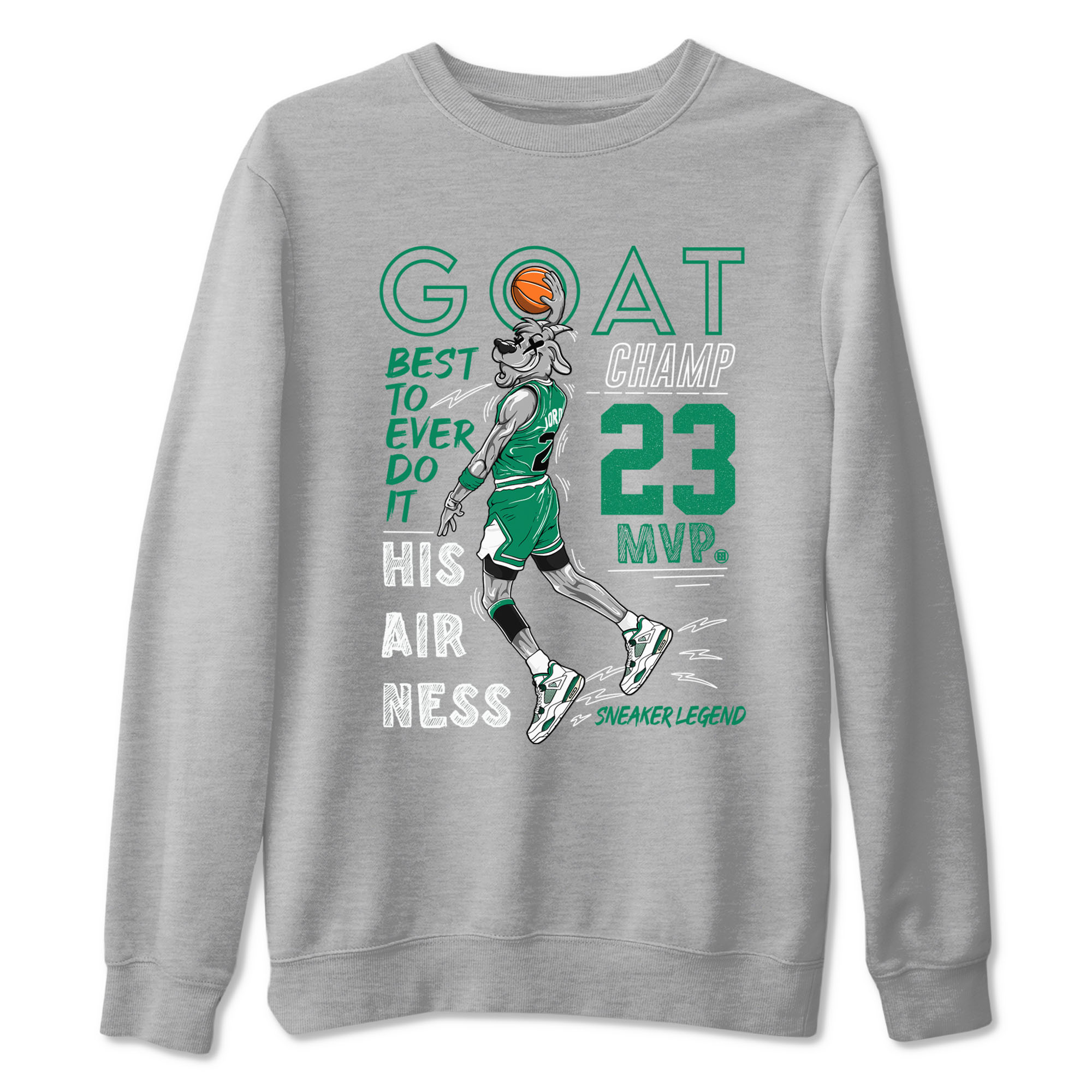 AJ4 Oxidized Green shirts to match jordans MVP Goat sneaker match tees Air Jordan 4 Oxidized Green SNRT Sneaker Tees streetwear brand Heather Grey 2 unisex cotton tee