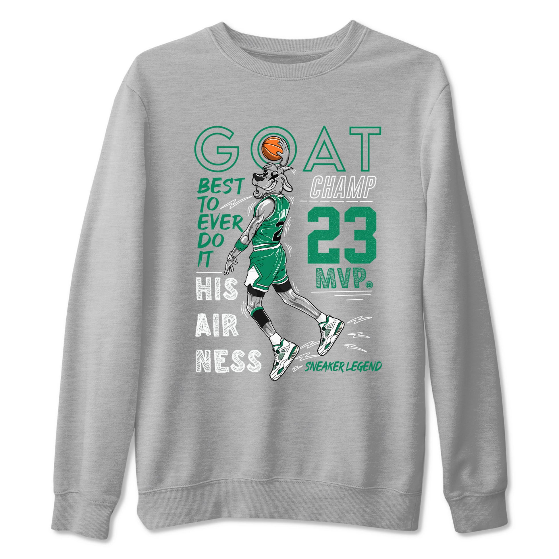 AJ4 Oxidized Green shirts to match jordans MVP Goat sneaker match tees Air Jordan 4 Oxidized Green SNRT Sneaker Tees streetwear brand Heather Grey 2 unisex cotton tee