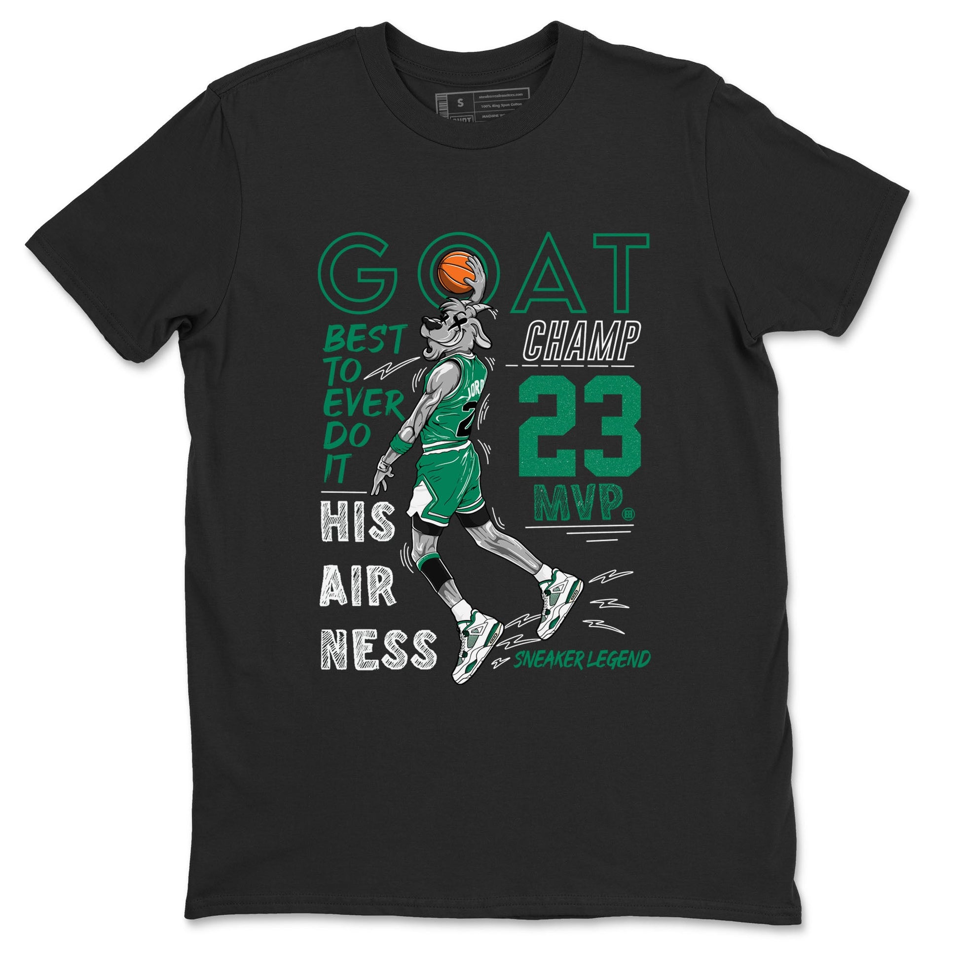 AJ4 Oxidized Green shirts to match jordans MVP Goat sneaker match tees Air Jordan 4 Oxidized Green SNRT Sneaker Tees streetwear brand Black 2 unisex cotton tee