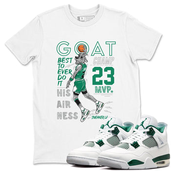 AJ4 Oxidized Green shirts to match jordans MVP Goat sneaker match tees Air Jordan 4 Oxidized Green SNRT Sneaker Tees streetwear brand White 1 unisex cotton tee