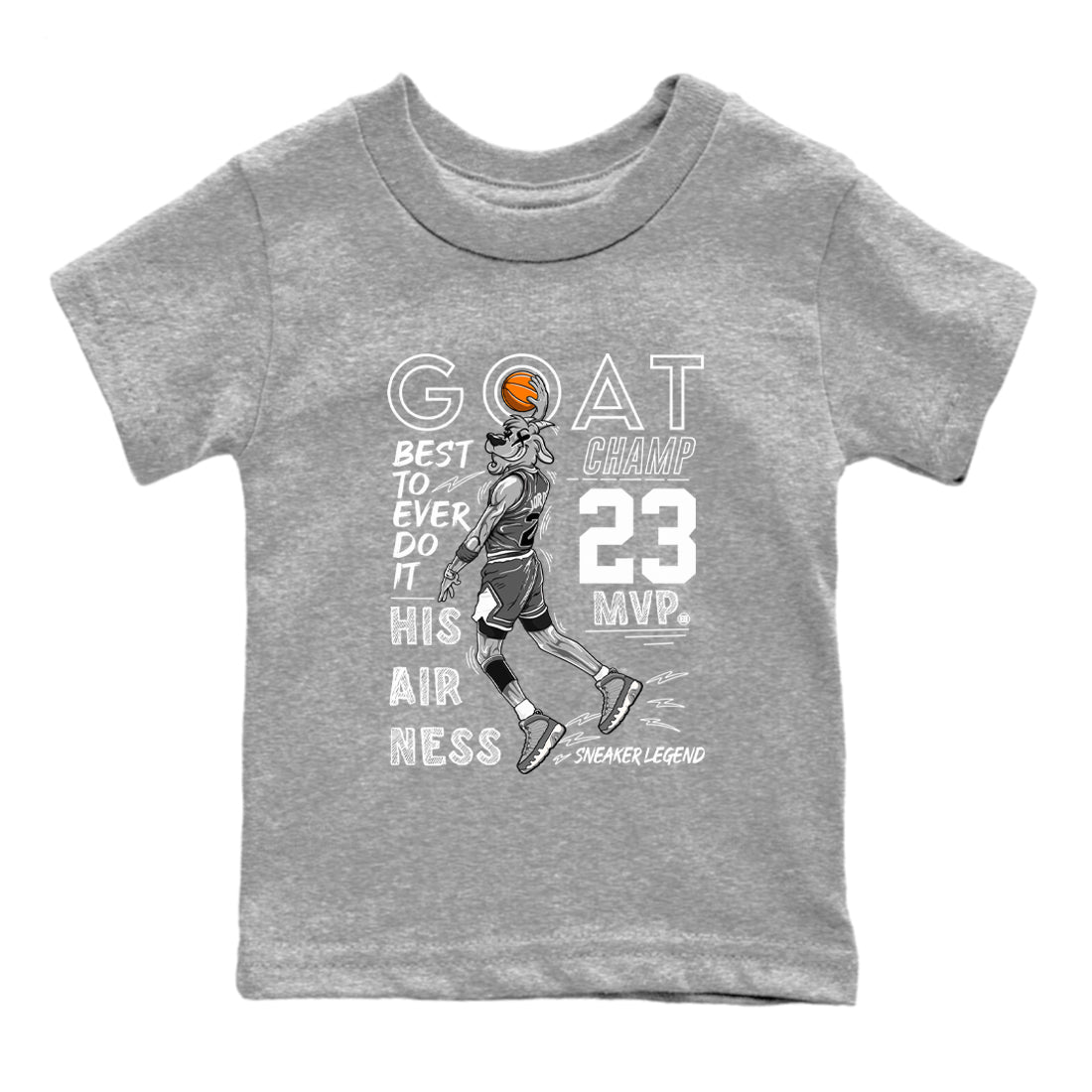 9s Cool Grey shirts to match jordans MVP Goat sneaker match tees Air Jordan 9 Retro Cool Grey match shoes to clothes SNRT Sneaker Tees Youth Baby Heather Grey 2 tee