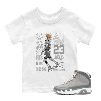 9s Cool Grey shirts to match jordans MVP Goat sneaker match tees Air Jordan 9 Retro Cool Grey match shoes to clothes SNRT Sneaker Tees Youth Baby White 1 tee