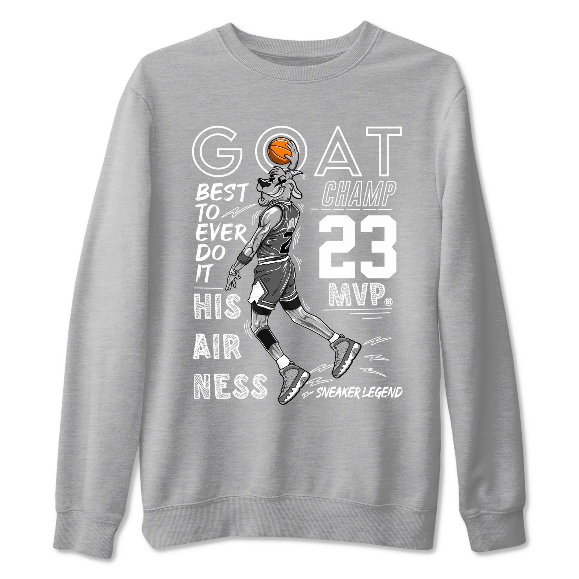 9s Cool Grey shirts to match jordans MVP Goat sneaker match tees Air Jordan 9 Retro Cool Grey match shoes to clothes SNRT Sneaker Tees unisex cotton Heather Grey 2 shirts