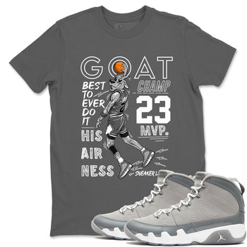 9s Cool Grey shirts to match jordans MVP Goat sneaker match tees Air Jordan 9 Retro Cool Grey match shoes to clothes SNRT Sneaker Tees unisex cotton Cool Grey 1 shirts