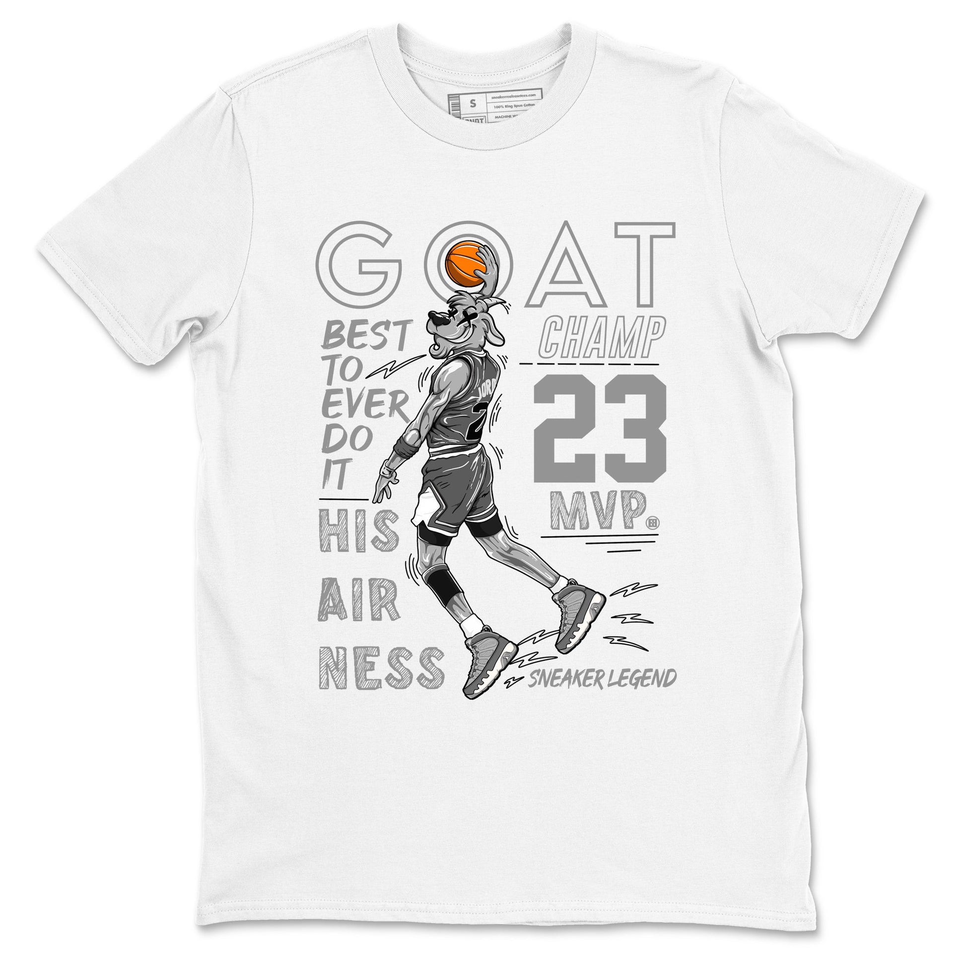 9s Cool Grey shirts to match jordans MVP Goat sneaker match tees Air Jordan 9 Retro Cool Grey match shoes to clothes SNRT Sneaker Tees unisex cotton White 2 shirts