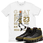 9s Olive shirts to match jordans MVP Goat sneaker match tees Air Jordan 9 Olive match shoes to clothes SNRT Sneaker Tees unisex cotton White 1 shirts