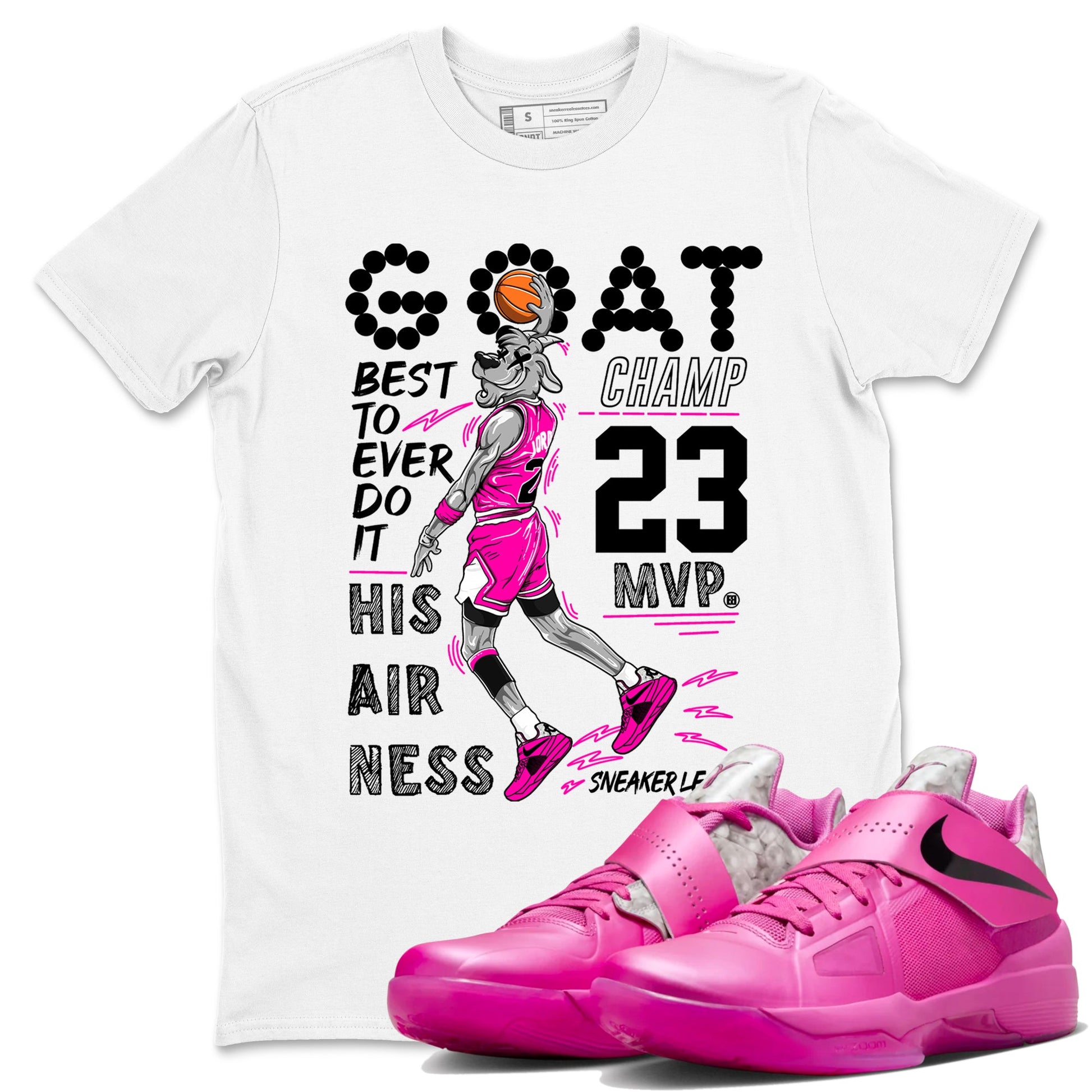 Nike KD 4 Retro Aunt Pearl shirts to match jordans MVP Goat sneaker match tees Nike KD 4 Aunt Pearl match shoes to clothes SNRT Sneaker Tees unisex cotton White 1 shirts