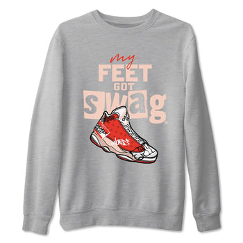 13s Dune Red shirts to match jordans My Feet Got Swag sneaker match tees Air Jordan 13 Dune Red SNRT Sneaker Tees streetwear brand Heather Grey 2 unisex cotton tee