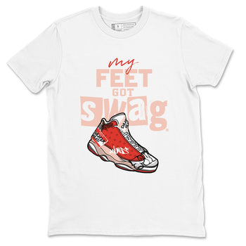 13s Dune Red shirts to match jordans My Feet Got Swag sneaker match tees Air Jordan 13 Dune Red SNRT Sneaker Tees streetwear brand White 2 unisex cotton tee
