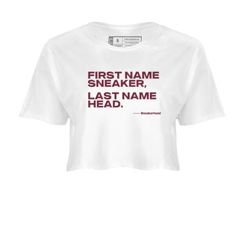 AJ1 High '85 Metallic Burgundy shirts to match jordans My Name Is Sneakerhead sneaker match tees 1s High '85 Metallic Burgundy SNRT Sneaker Tees streetwear brand White 2 crop tee