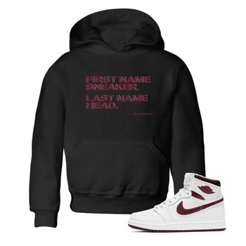 AJ1 High '85 Metallic Burgundy shirts to match jordans My Name Is Sneakerhead sneaker match tees 1s High '85 Metallic Burgundy SNRT Sneaker Tees streetwear brand Baby and Youth Black 1 cotton tee
