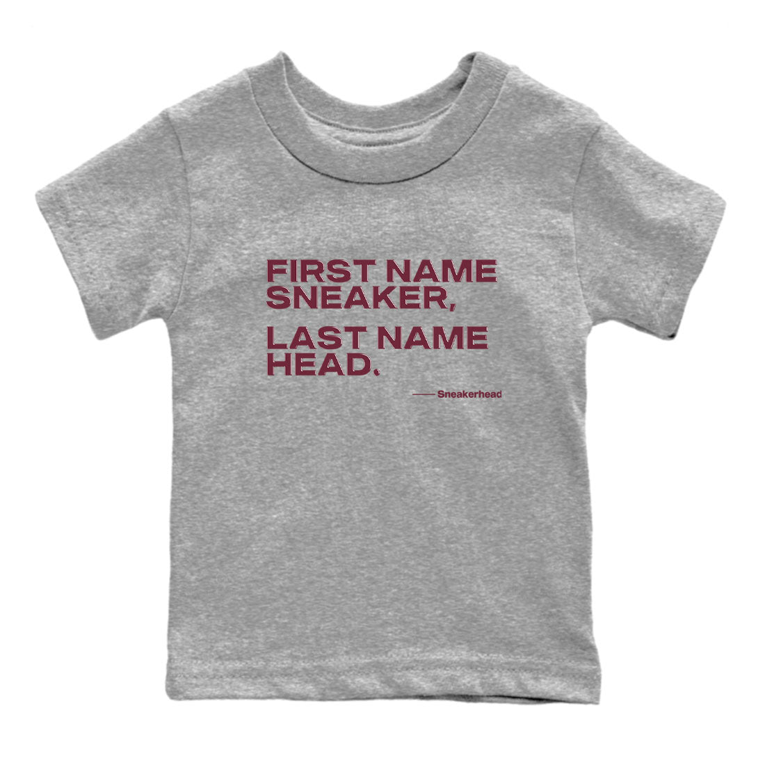 AJ1 High '85 Metallic Burgundy shirts to match jordans My Name Is Sneakerhead sneaker match tees 1s High '85 Metallic Burgundy SNRT Sneaker Tees streetwear brand Baby and Youth Heather Grey 2 cotton tee