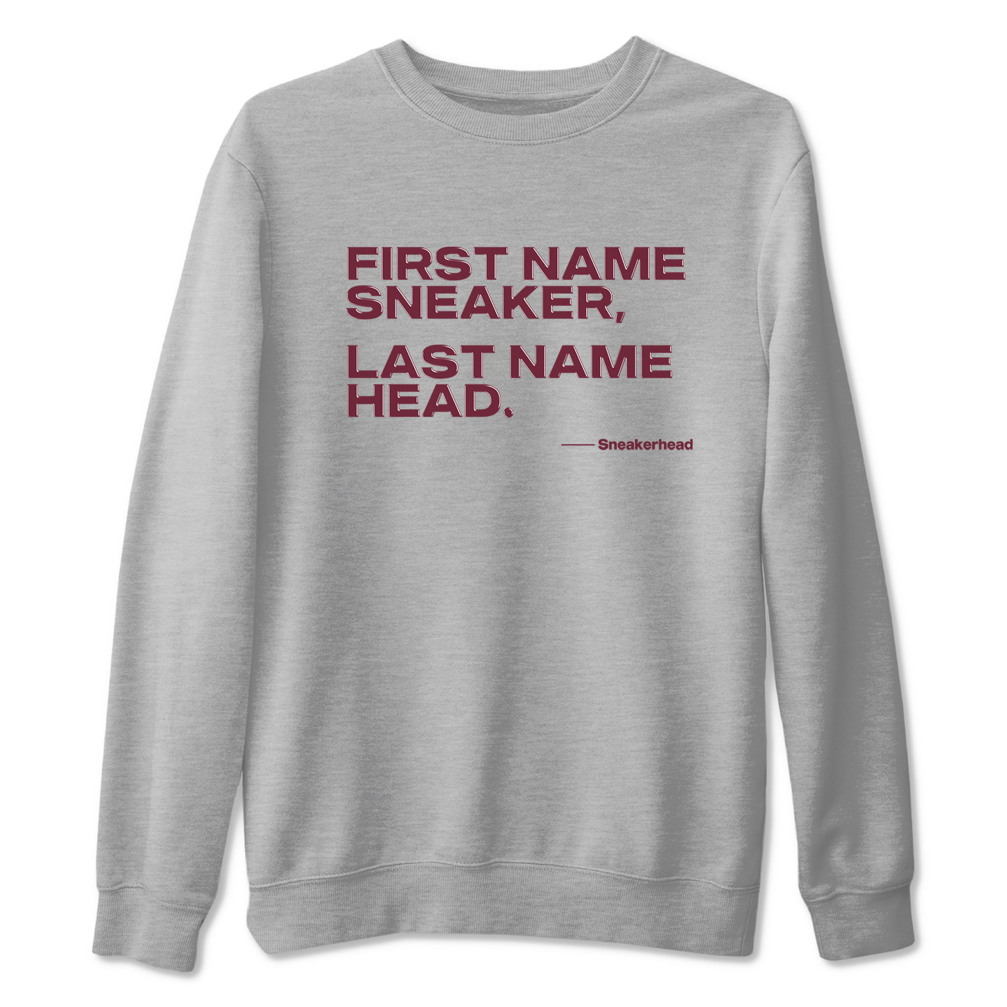AJ1 High '85 Metallic Burgundy shirts to match jordans My Name Is Sneakerhead sneaker match tees 1s High '85 Metallic Burgundy SNRT Sneaker Tees streetwear brand Heather Grey 2 unisex cotton tee