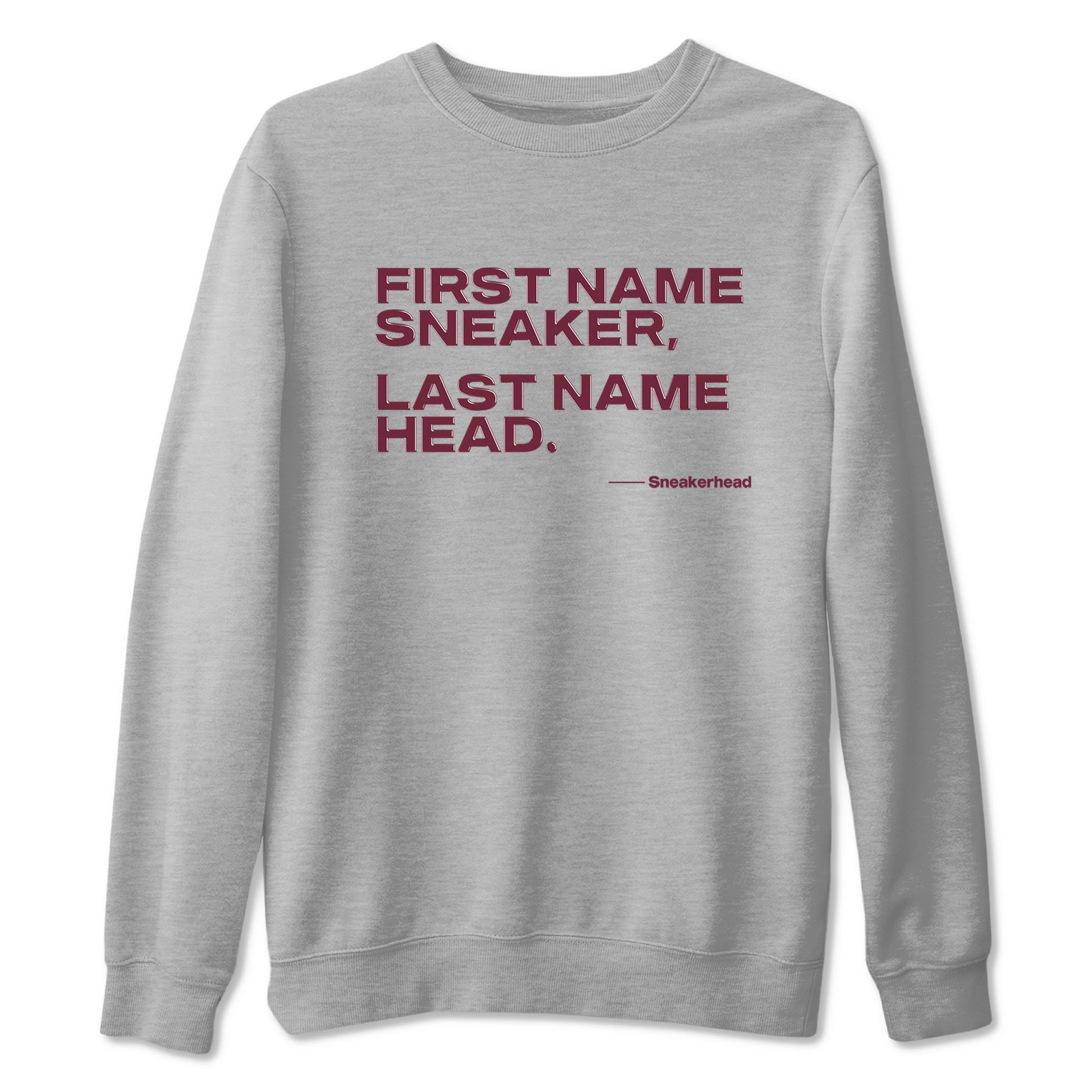 AJ1 High '85 Metallic Burgundy shirts to match jordans My Name Is Sneakerhead sneaker match tees 1s High '85 Metallic Burgundy SNRT Sneaker Tees streetwear brand Heather Grey 2 unisex cotton tee