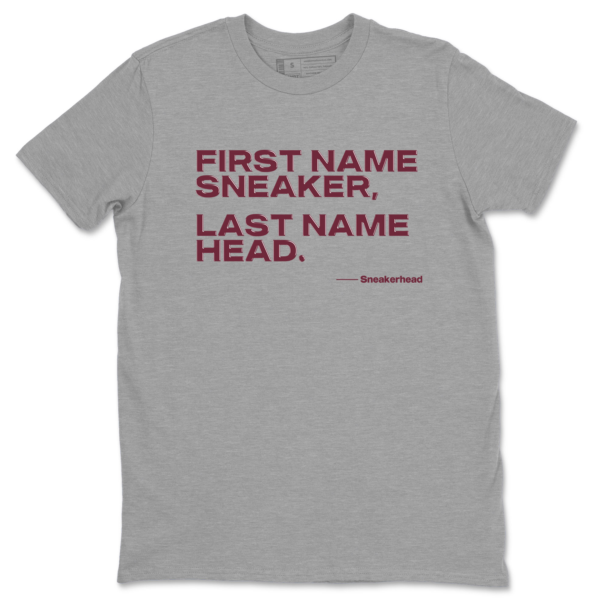 AJ1 High '85 Metallic Burgundy shirts to match jordans My Name Is Sneakerhead sneaker match tees 1s High '85 Metallic Burgundy SNRT Sneaker Tees streetwear brand Heather Grey 2 unisex cotton tee
