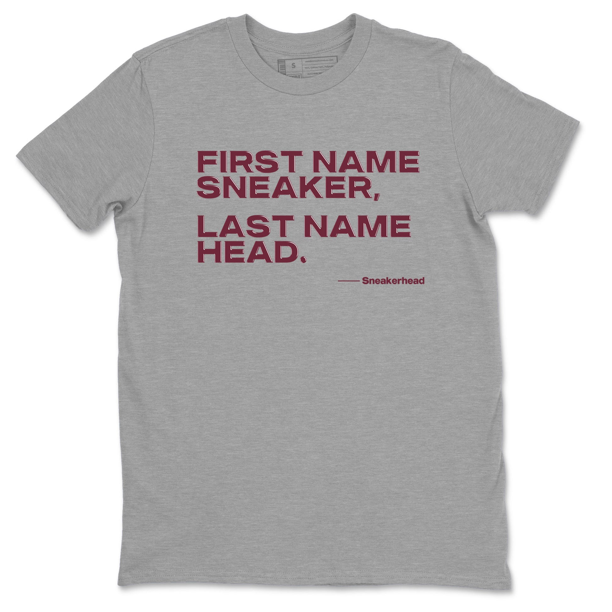 AJ1 High '85 Metallic Burgundy shirts to match jordans My Name Is Sneakerhead sneaker match tees 1s High '85 Metallic Burgundy SNRT Sneaker Tees streetwear brand Heather Grey 2 unisex cotton tee