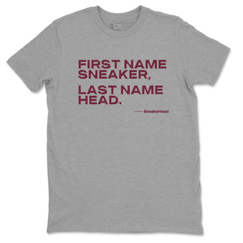 AJ1 High '85 Metallic Burgundy shirts to match jordans My Name Is Sneakerhead sneaker match tees 1s High '85 Metallic Burgundy SNRT Sneaker Tees streetwear brand Heather Grey 2 unisex cotton tee