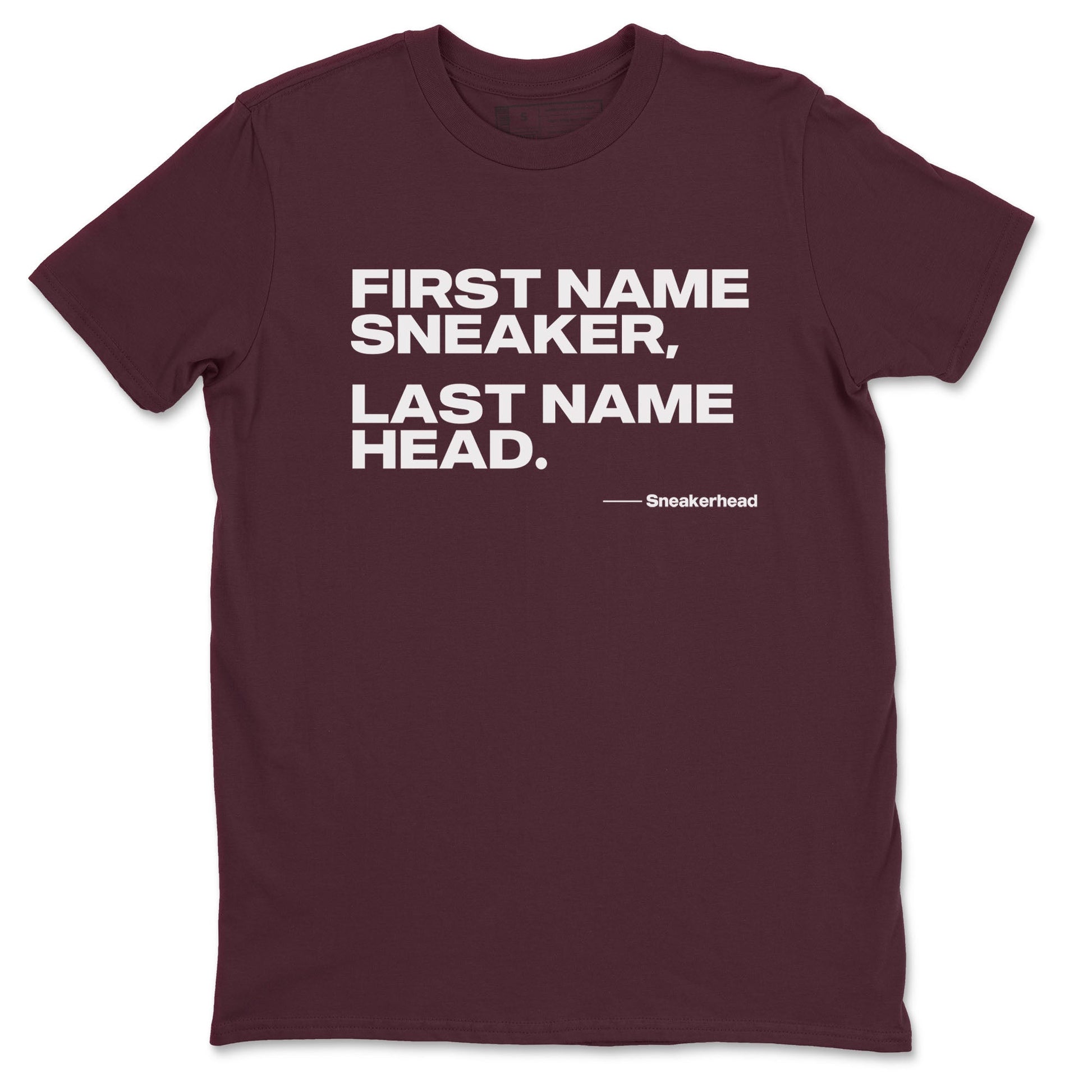 AJ1 High '85 Metallic Burgundy shirts to match jordans My Name Is Sneakerhead sneaker match tees 1s High '85 Metallic Burgundy SNRT Sneaker Tees streetwear brand Maroon 2 unisex cotton tee
