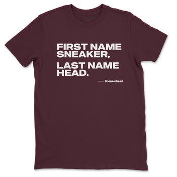 AJ1 High '85 Metallic Burgundy shirts to match jordans My Name Is Sneakerhead sneaker match tees 1s High '85 Metallic Burgundy SNRT Sneaker Tees streetwear brand Maroon 2 unisex cotton tee