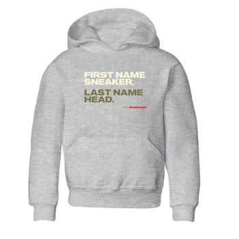 1s Travis Scott Medium Olive shirts to match jordans My Name Is Sneakerhead sneaker match tees Air Jordan 1 Travis Scott Medium Olive SNRT Sneaker Tees streetwear brand Baby and Youth Heather Grey 2 cotton tee