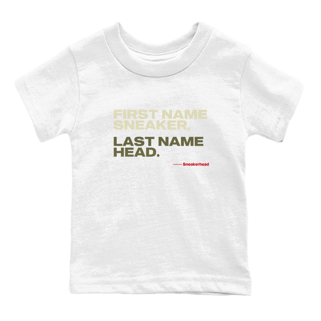 1s Travis Scott Medium Olive shirts to match jordans My Name Is Sneakerhead sneaker match tees Air Jordan 1 Travis Scott Medium Olive SNRT Sneaker Tees streetwear brand Baby and Youth White 2 cotton tee