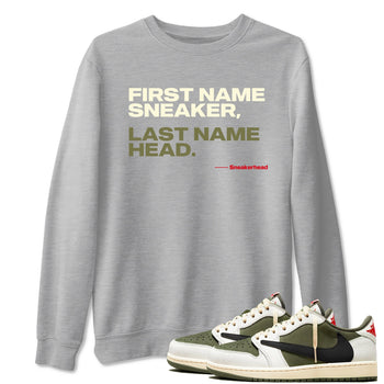 1s Travis Scott Medium Olive shirts to match jordans My Name Is Sneakerhead sneaker match tees Air Jordan 1 Travis Scott Medium Olive SNRT Sneaker Tees streetwear brand
