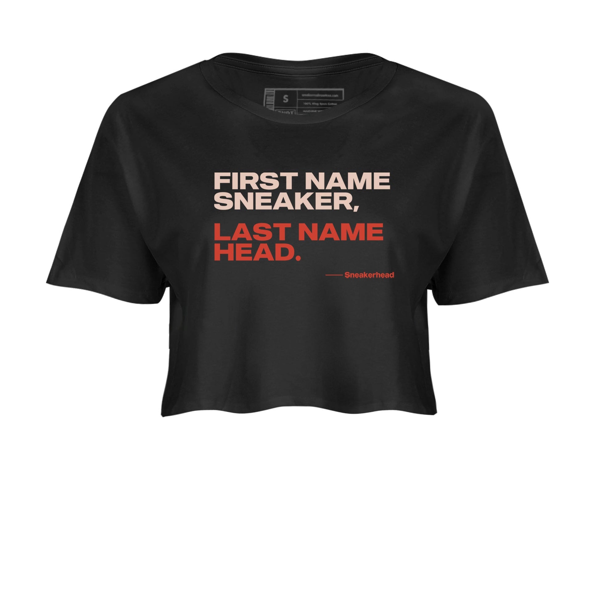 AJ13 Dune Red shirts to match jordans My Name Is Sneakerhead sneaker match tees Air Jordan 13 Dune Red SNRT Sneaker Tees streetwear brand Black 2 crop tee