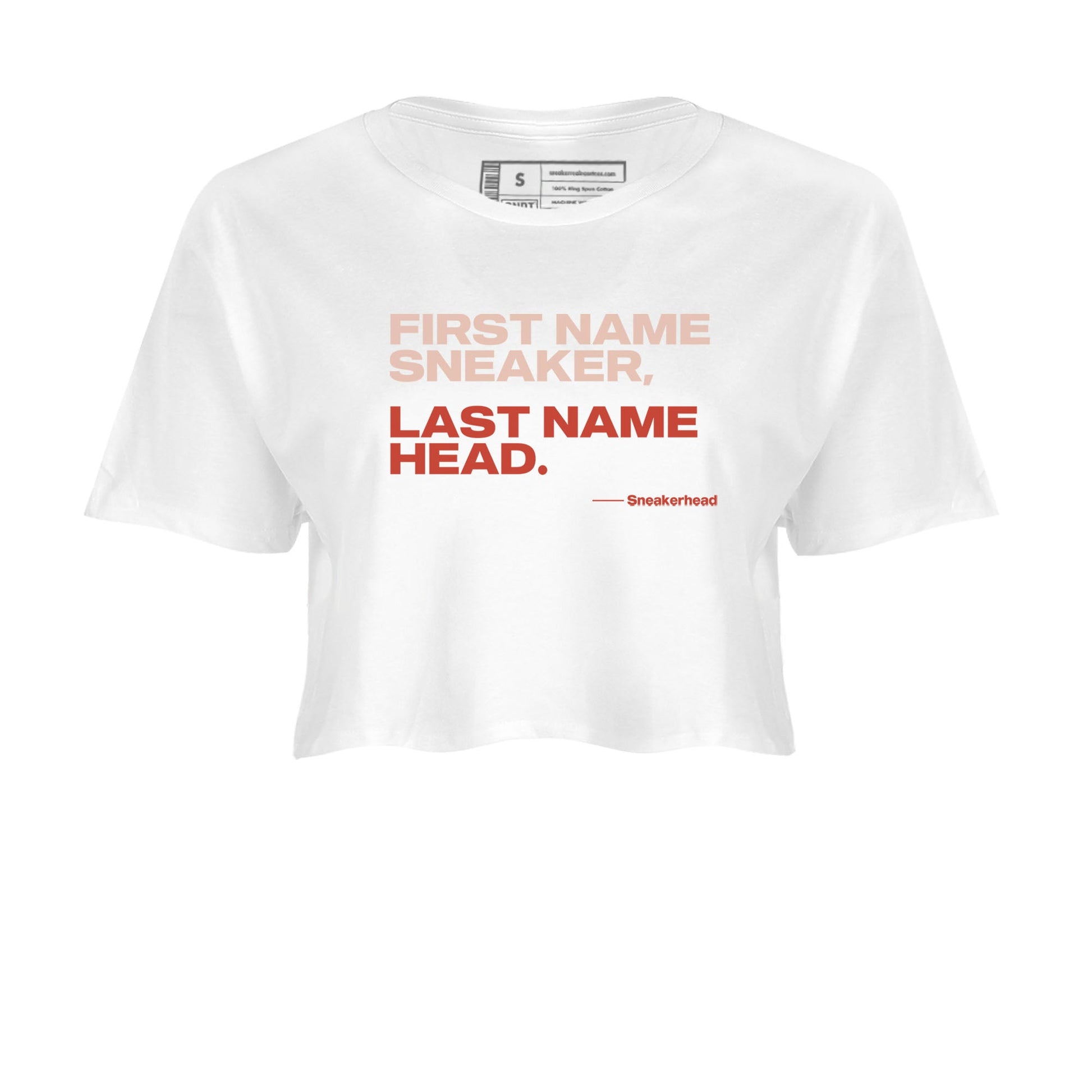 AJ13 Dune Red shirts to match jordans My Name Is Sneakerhead sneaker match tees Air Jordan 13 Dune Red SNRT Sneaker Tees streetwear brand White 2 crop tee