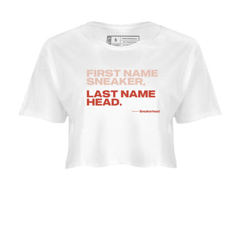 AJ13 Dune Red shirts to match jordans My Name Is Sneakerhead sneaker match tees Air Jordan 13 Dune Red SNRT Sneaker Tees streetwear brand White 2 crop tee