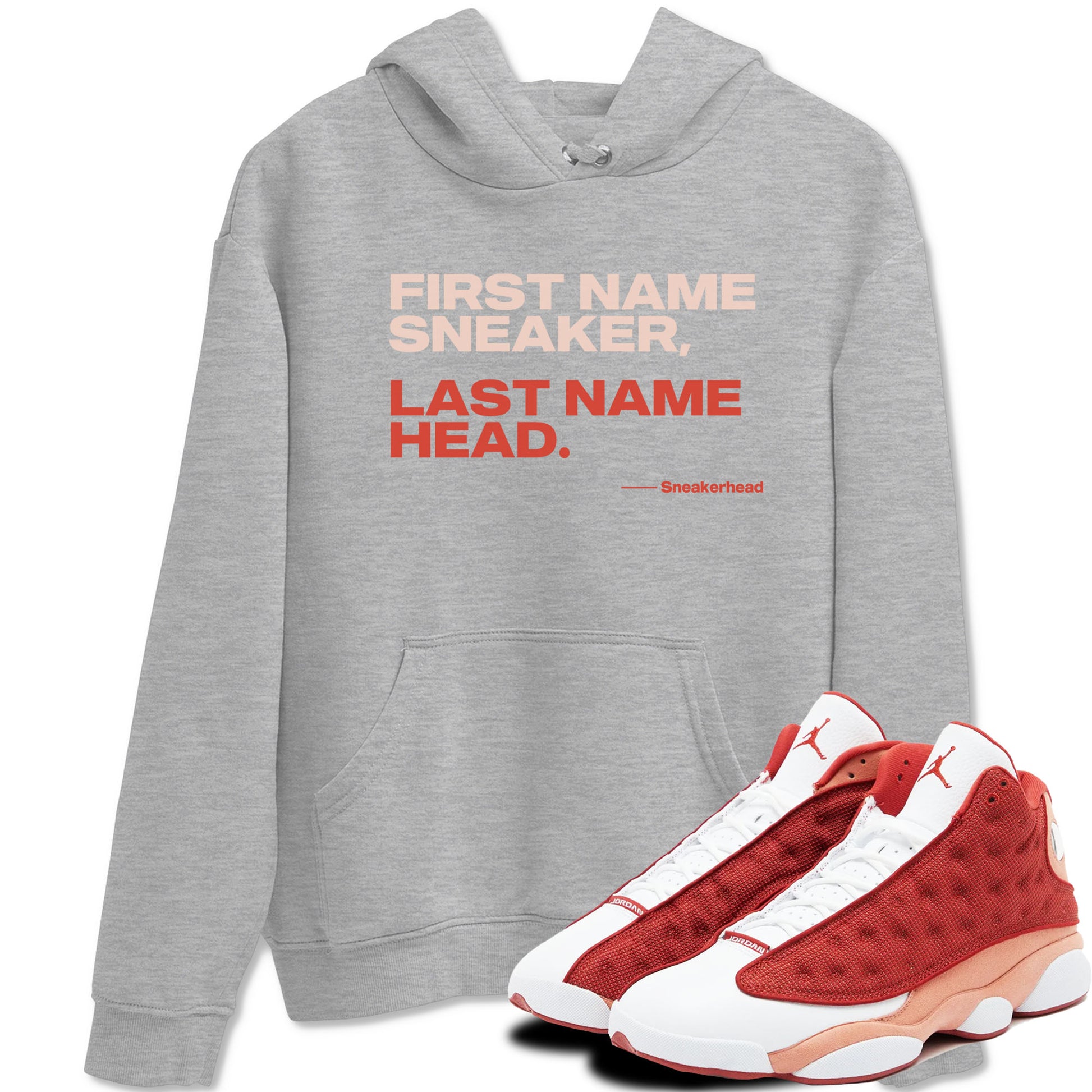 AJ13 Dune Red shirts to match jordans My Name Is Sneakerhead sneaker match tees Air Jordan 13 Dune Red SNRT Sneaker Tees streetwear brand Heather Grey 1 unisex cotton tee