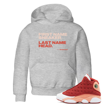 AJ13 Dune Red shirts to match jordans My Name Is Sneakerhead sneaker match tees Air Jordan 13 Dune Red SNRT Sneaker Tees streetwear brand Baby and Youth Heather Grey 1 cotton tee