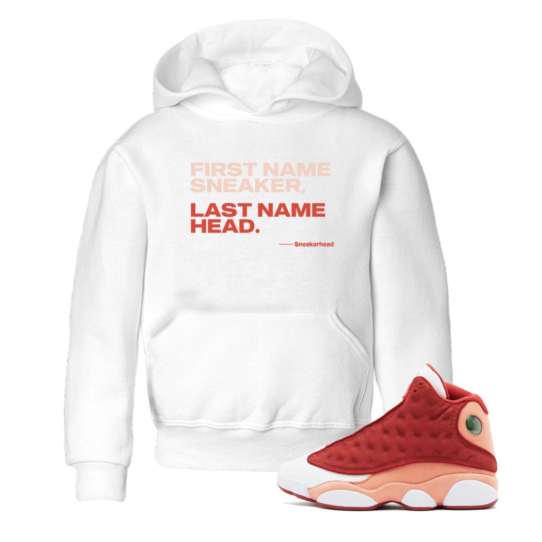 AJ13 Dune Red shirts to match jordans My Name Is Sneakerhead sneaker match tees Air Jordan 13 Dune Red SNRT Sneaker Tees streetwear brand Baby and Youth White 1 cotton tee