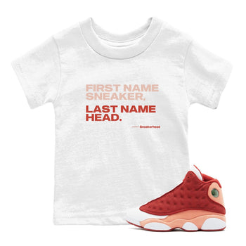 AJ13 Dune Red shirts to match jordans My Name Is Sneakerhead sneaker match tees Air Jordan 13 Dune Red SNRT Sneaker Tees streetwear brand Baby and Youth White 1 cotton tee