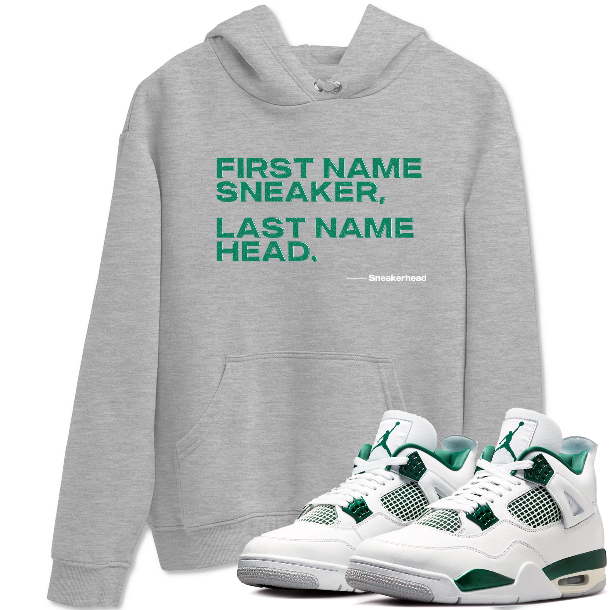 4s Oxidized Green shirts to match jordans My Name Is Sneakerhead sneaker match tees Air Jordan 4 Oxidized Green SNRT Sneaker Tees streetwear brand Heather Grey 1 unisex cotton tee