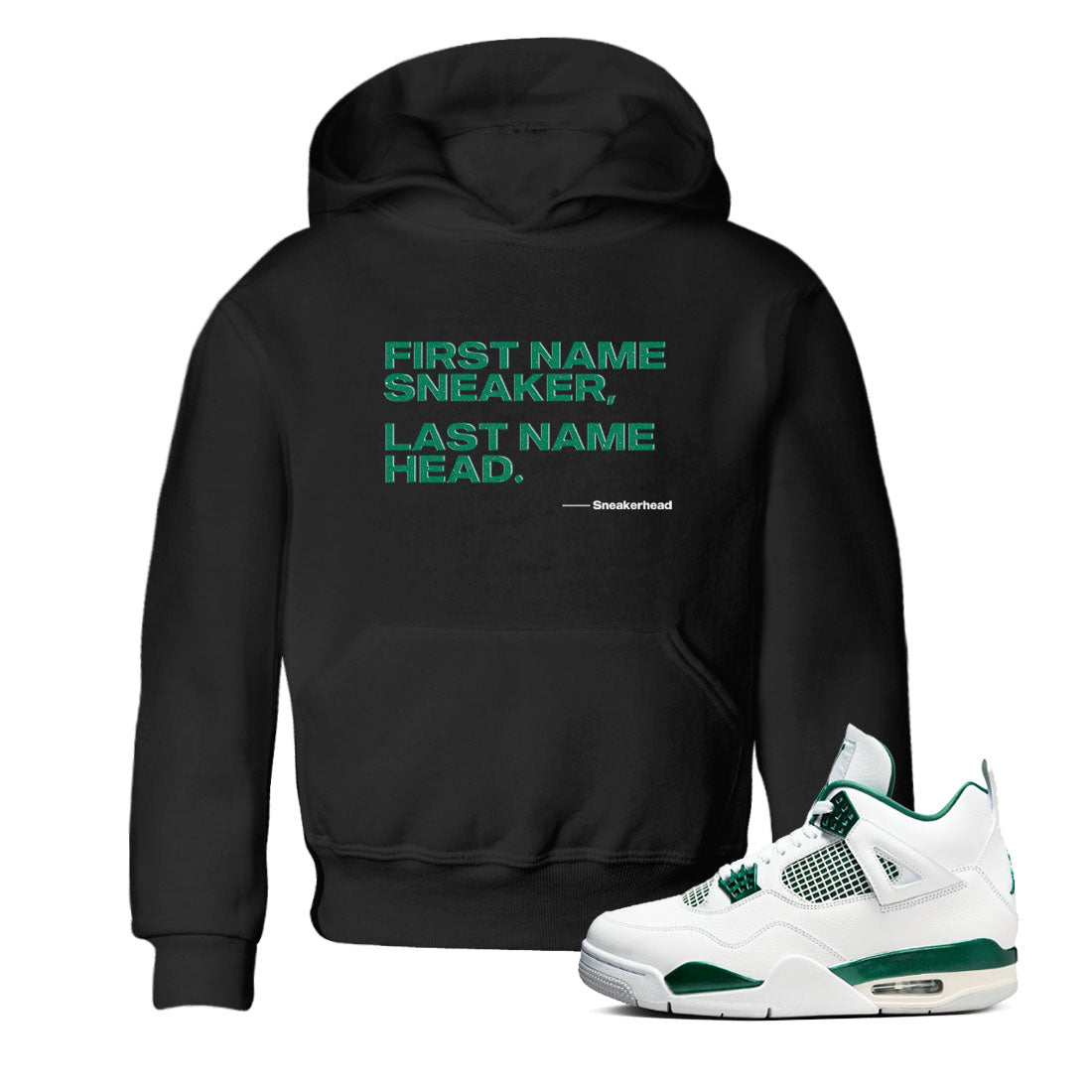 4s Oxidized Green shirts to match jordans My Name Is Sneakerhead sneaker match tees Air Jordan 4 Oxidized Green SNRT Sneaker Tees streetwear brand Baby and Youth Black 1 cotton tee