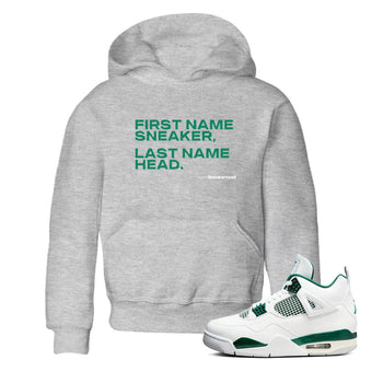 4s Oxidized Green shirts to match jordans My Name Is Sneakerhead sneaker match tees Air Jordan 4 Oxidized Green SNRT Sneaker Tees streetwear brand Baby and Youth Heather Grey 1 cotton tee