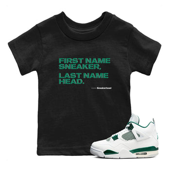 4s Oxidized Green shirts to match jordans My Name Is Sneakerhead sneaker match tees Air Jordan 4 Oxidized Green SNRT Sneaker Tees streetwear brand Baby and Youth Black 1 cotton tee