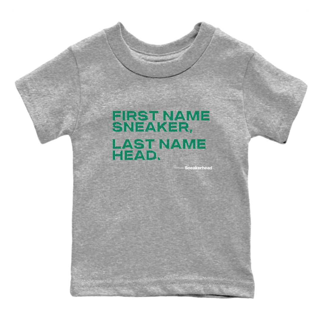 4s Oxidized Green shirts to match jordans My Name Is Sneakerhead sneaker match tees Air Jordan 4 Oxidized Green SNRT Sneaker Tees streetwear brand Baby and Youth Heather Grey 2 cotton tee