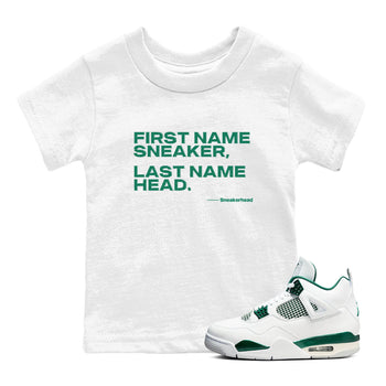 4s Oxidized Green shirts to match jordans My Name Is Sneakerhead sneaker match tees Air Jordan 4 Oxidized Green SNRT Sneaker Tees streetwear brand Baby and Youth White 1 cotton tee