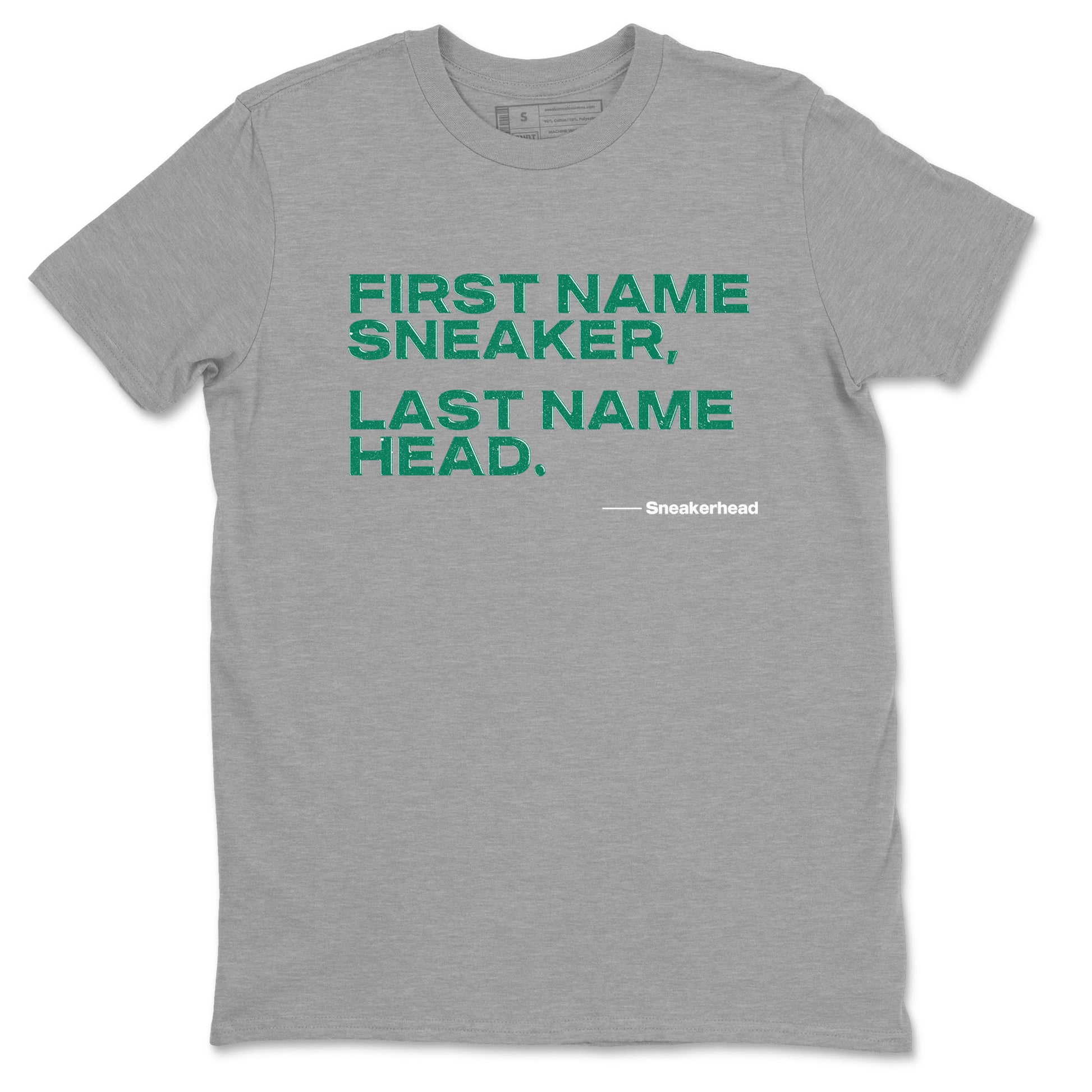 4s Oxidized Green shirts to match jordans My Name Is Sneakerhead sneaker match tees Air Jordan 4 Oxidized Green SNRT Sneaker Tees streetwear brand Heather Grey 2 unisex cotton tee
