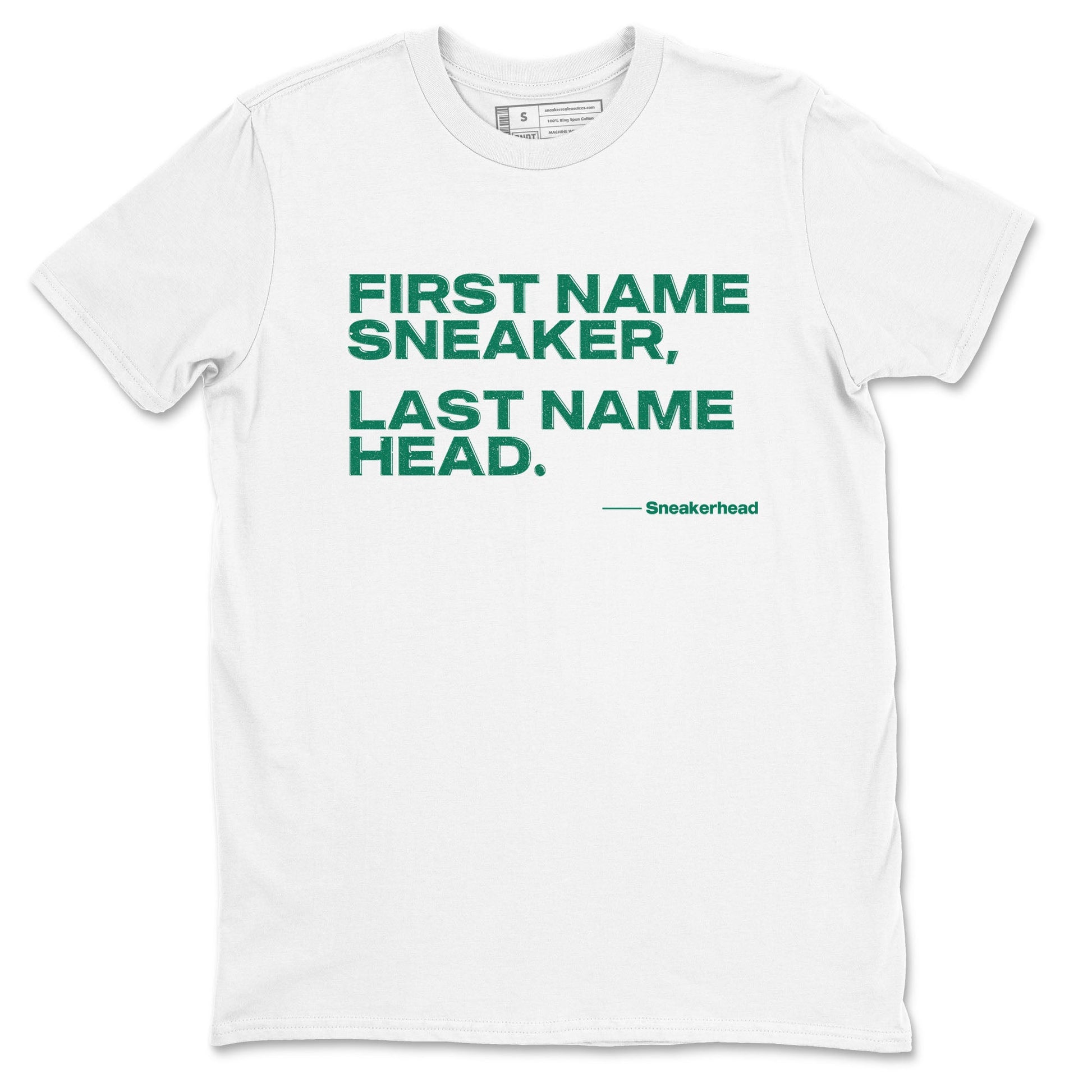 4s Oxidized Green shirts to match jordans My Name Is Sneakerhead sneaker match tees Air Jordan 4 Oxidized Green SNRT Sneaker Tees streetwear brand White 2 unisex cotton tee