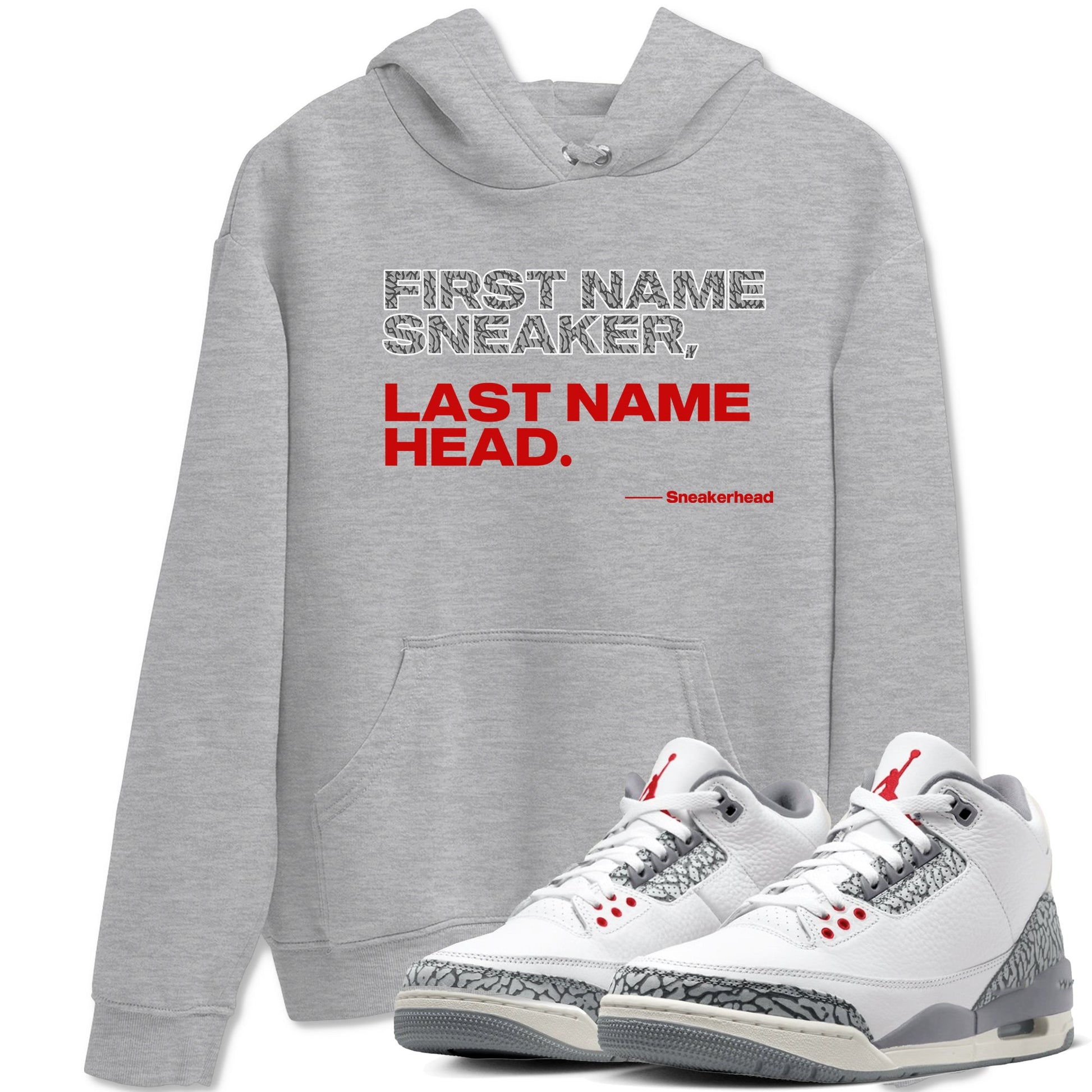 Jordan 3 Retro Cement Grey shirts to match jordans My Name Is Sneakerhead sneaker match tees 3 Cement Grey SNRT Sneaker Release Tees unisex cotton Heather Grey 1 crew neck shirts