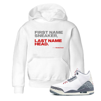 Jordan 3 Retro Cement Grey shirts to match jordans My Name Is Sneakerhead sneaker match tees 3 Cement Grey SNRT Sneaker Release Tees Youth Baby White 1 crew neck shirts