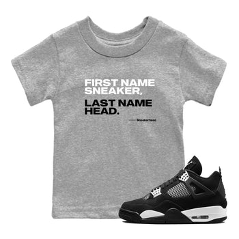 4s White Thunder shirts to match jordans My Name Is Sneakerhead sneaker match tees Air Jordan 4 White Thunder SNRT Sneaker Tees streetwear brand Baby and Youth Heather Grey 1 cotton tee