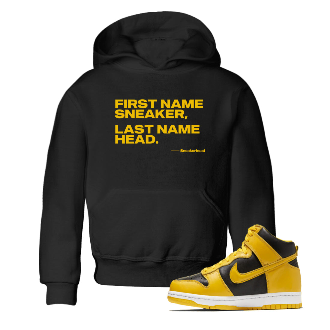 Dunk High Pollen Shirts To Match Jordans My Name Is Sneakerhead sneaker match tees Dunk High Iowa Tee SNRT Sneaker Release Tees Youth Baby Black 1 crew neck shirts