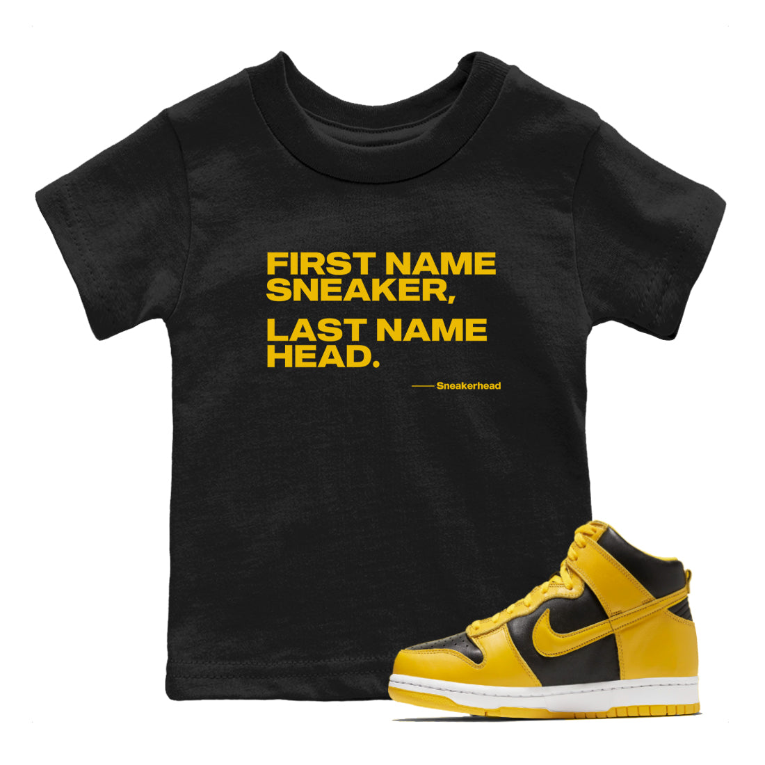 Dunk High Pollen Shirts To Match Jordans My Name Is Sneakerhead sneaker match tees Dunk High Iowa Tee SNRT Sneaker Release Tees Youth Baby Black 1 crew neck shirts