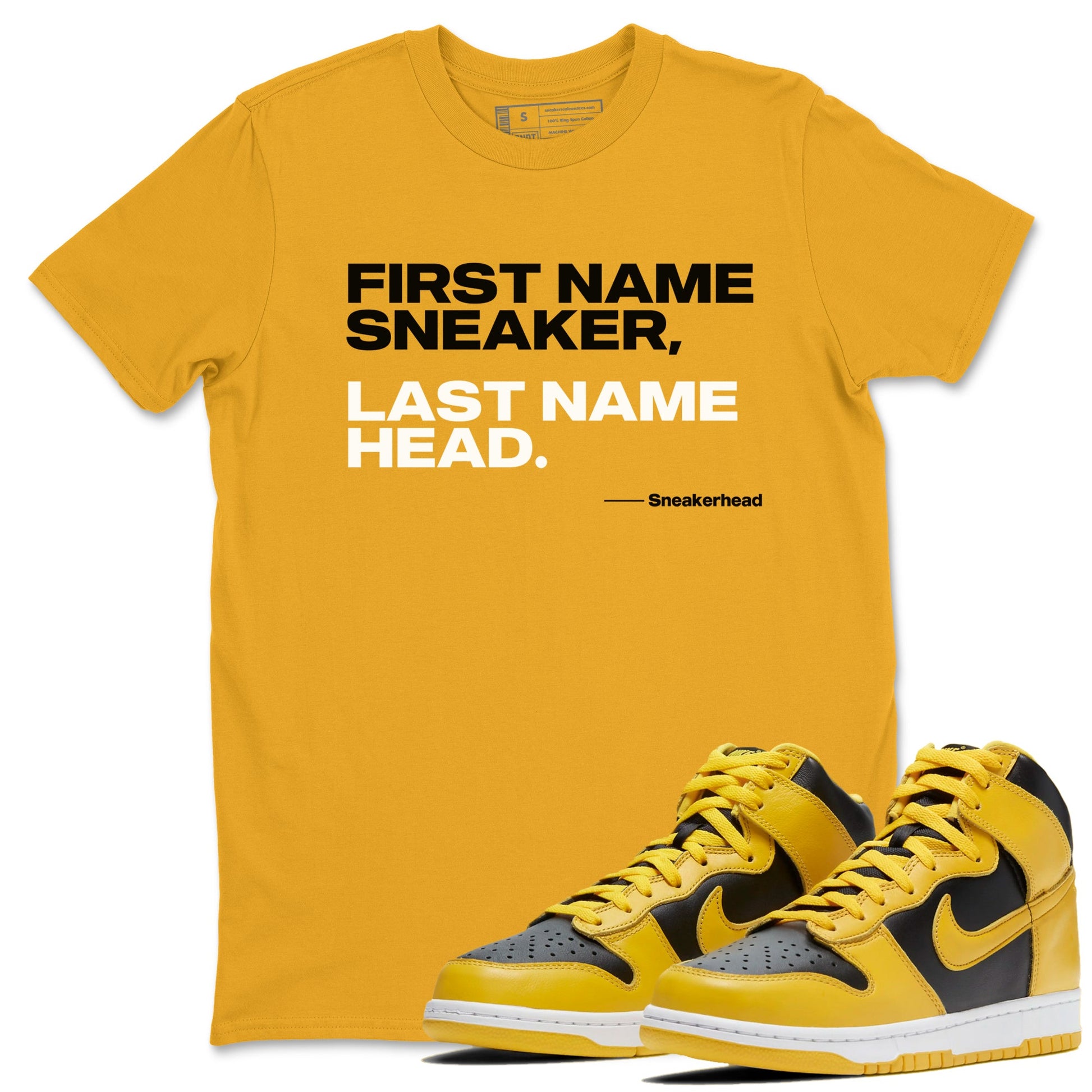 Dunk High Pollen Shirts To Match Jordans My Name Is Sneakerhead sneaker match tees Dunk High Iowa Tee SNRT Sneaker Release Tees unisex cotton Gold 1 crew neck shirts