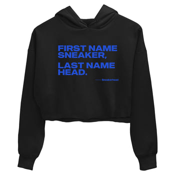 Yeezy Slide Azure shirts to match jordans My Name Is Sneakerhead sneaker match tees Yeezy Slide Azure SNRT Sneaker Tees streetwear brand Black 2 crop tee
