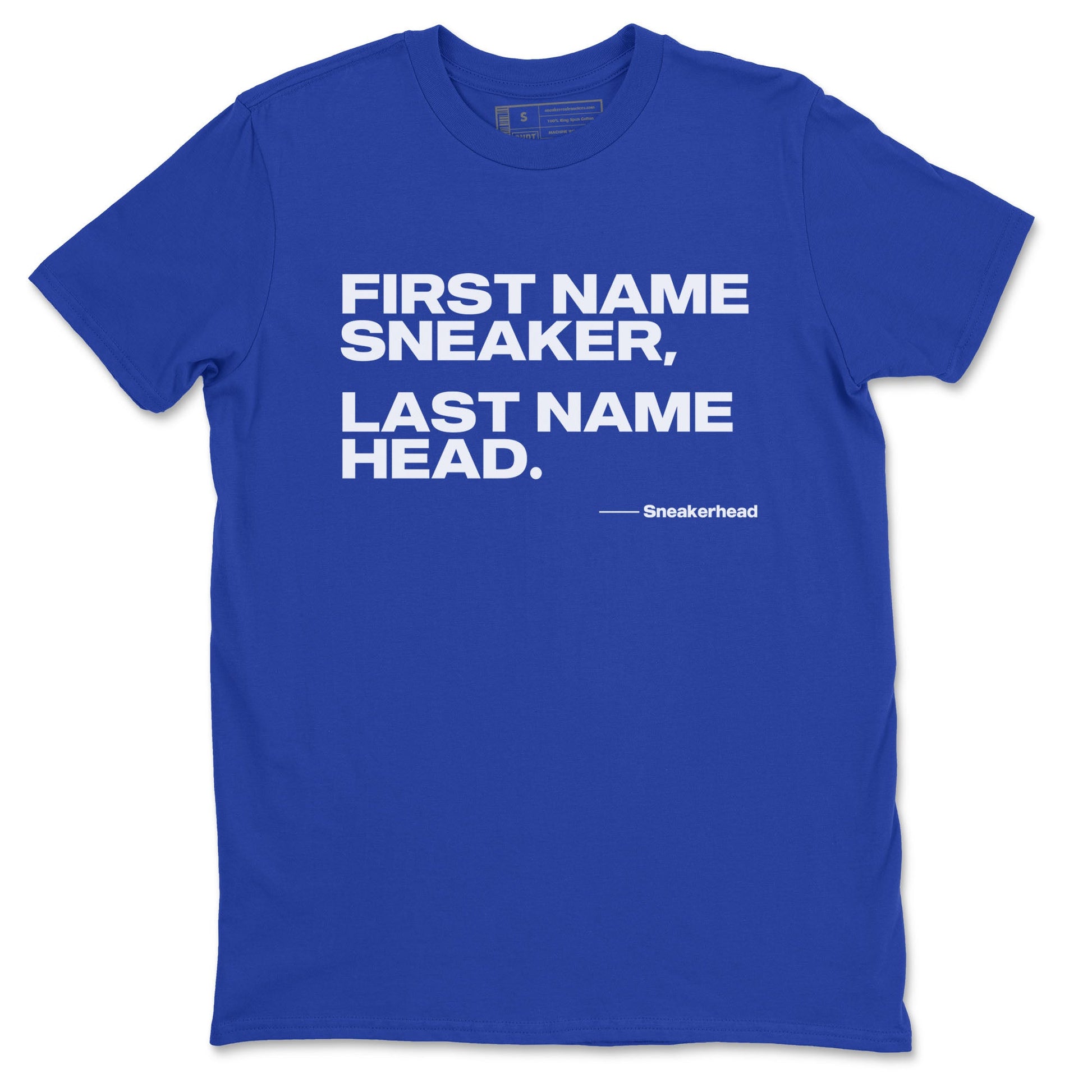 Yeezy Slide Azure shirts to match jordans My Name Is Sneakerhead sneaker match tees Yeezy Slide Azure SNRT Sneaker Tees streetwear brand Royal Blue 2 unisex cotton tee
